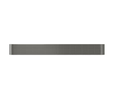 vidaXL Lit sur&eacute;lev&eacute; de jardin Acier enduit de poudre 620x80x68 cm gris
