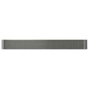 vidaXL Lit sur&eacute;lev&eacute; de jardin Acier enduit de poudre 620x80x68 cm gris