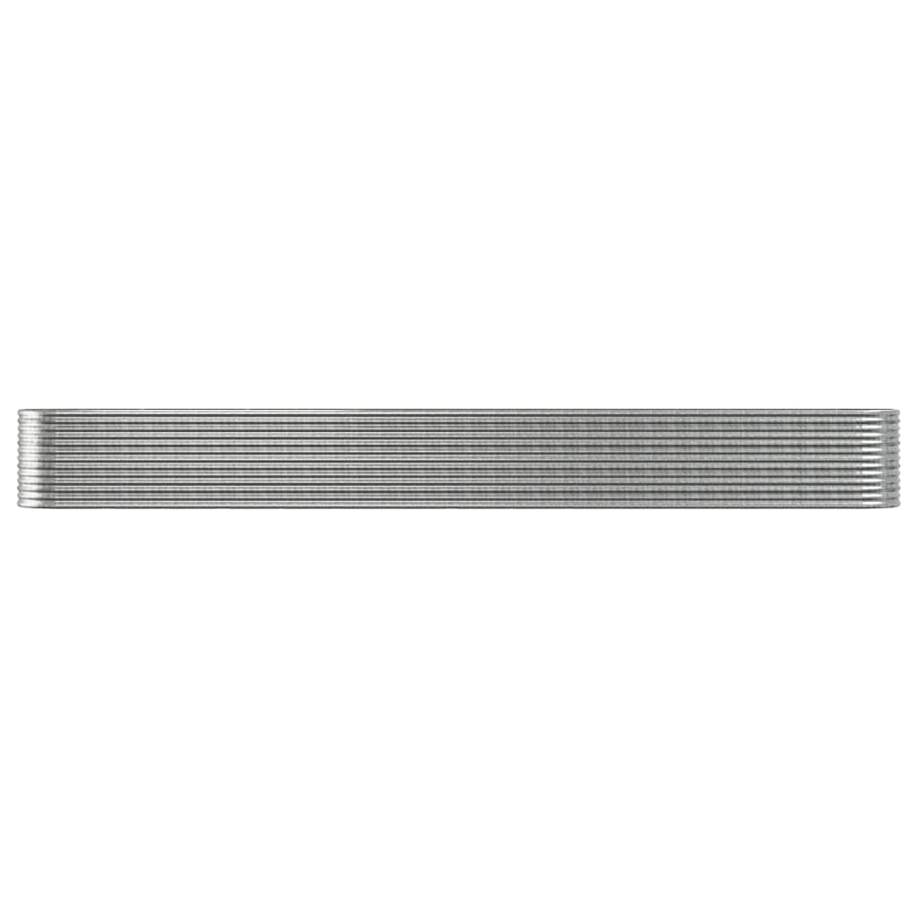 vidaXL Povišena vrtna gredica od čelika 620x80x68 cm srebrna