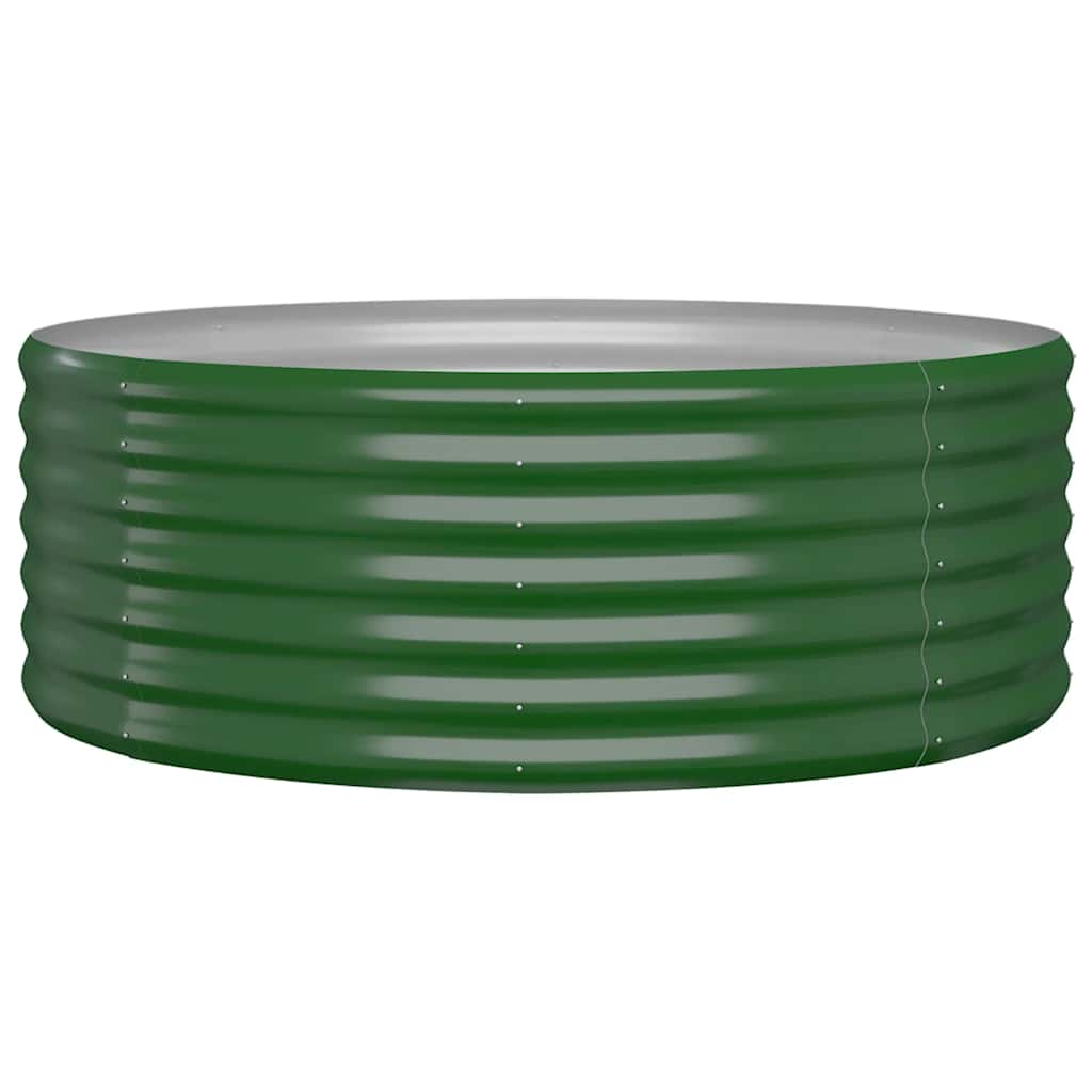 vidaXL Vyvýšený záhon práškově lakovaná ocel 100 x 100 x 36 cm zelený