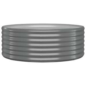 vidaXL aia taimelava, galvaniseeritud teras, 100x100x36 cm, hall