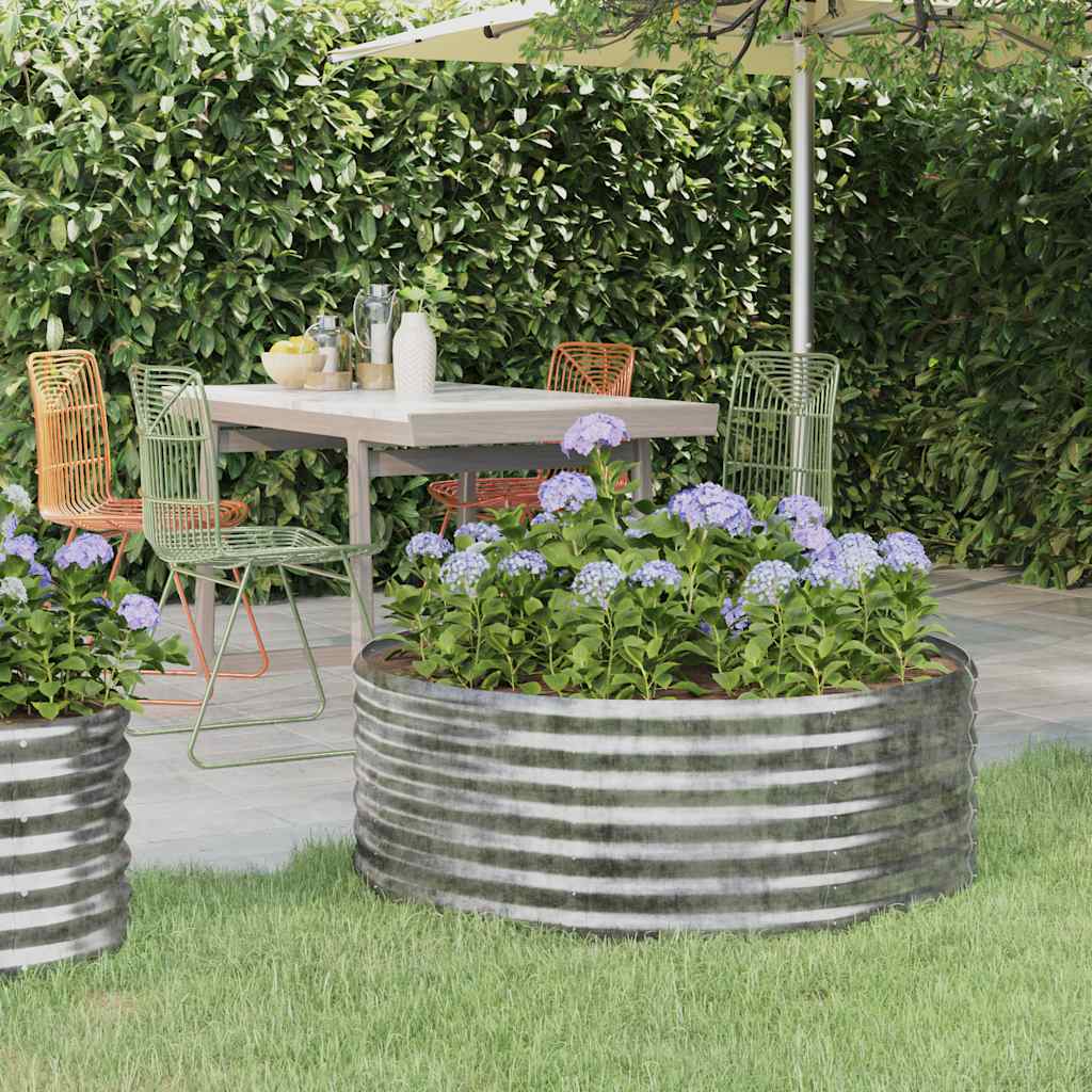 vidaXL Jardinieră, argintiu, 100x100x36 cm, oțel galvanizat