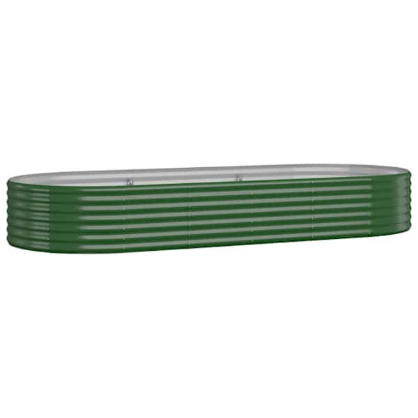 vidaXL aia taimelava, galvaniseeritud teras, 249x100x36 cm, roheline