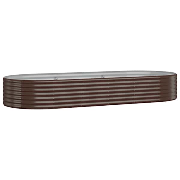 vidaXL aia taimelava, galvaniseeritud teras, 249x100x36 cm, pruun