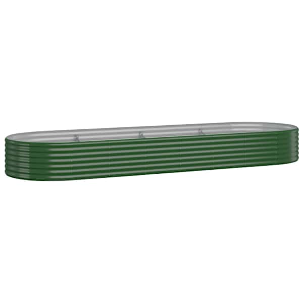 vidaXL aia taimelava, galvaniseeritud teras, 322x100x36 cm, roheline