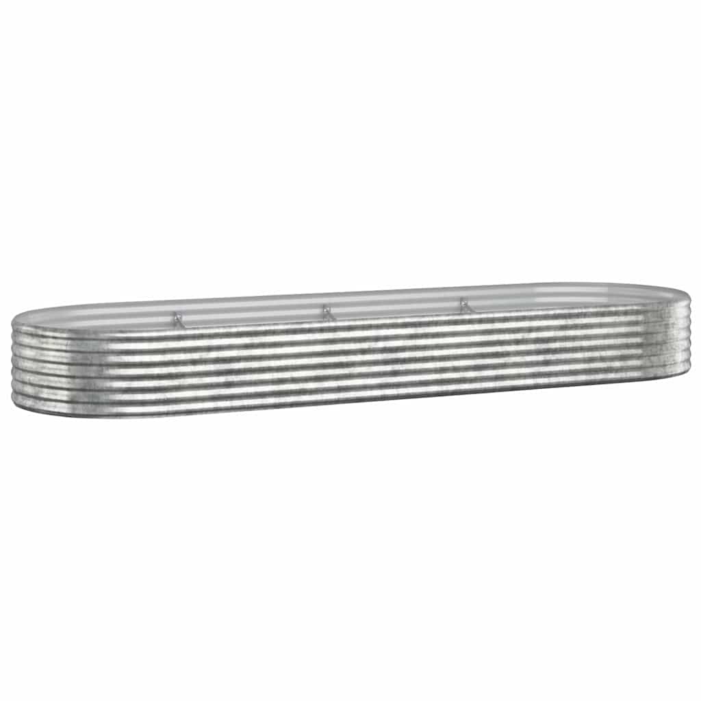 vidaXL Vyvýšený záhon pozinkovaná ocel 322x100x36 cm stříbrný