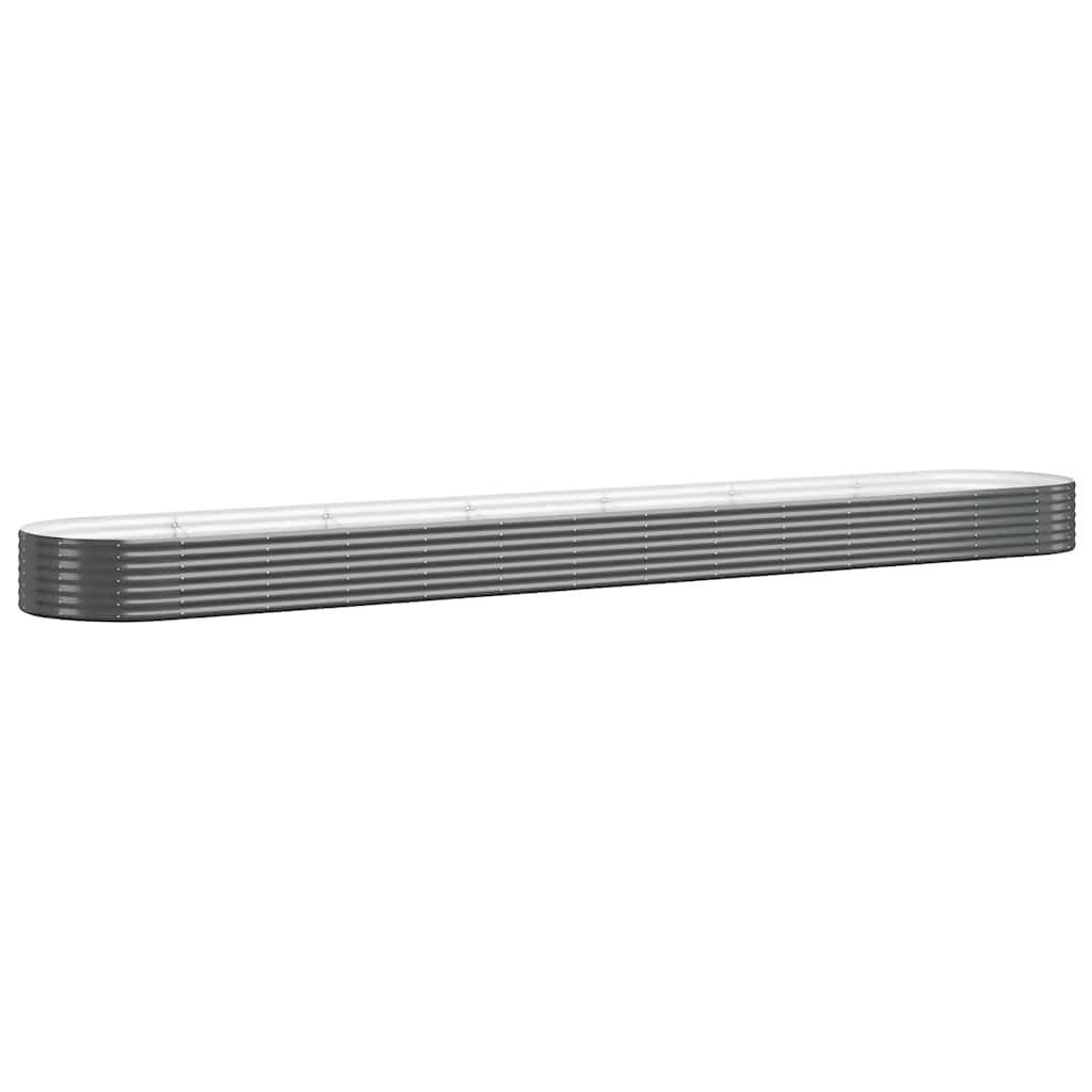 vidaXL Vyvýšený záhon práškově lakovaná ocel 544x100x36 cm antracitový