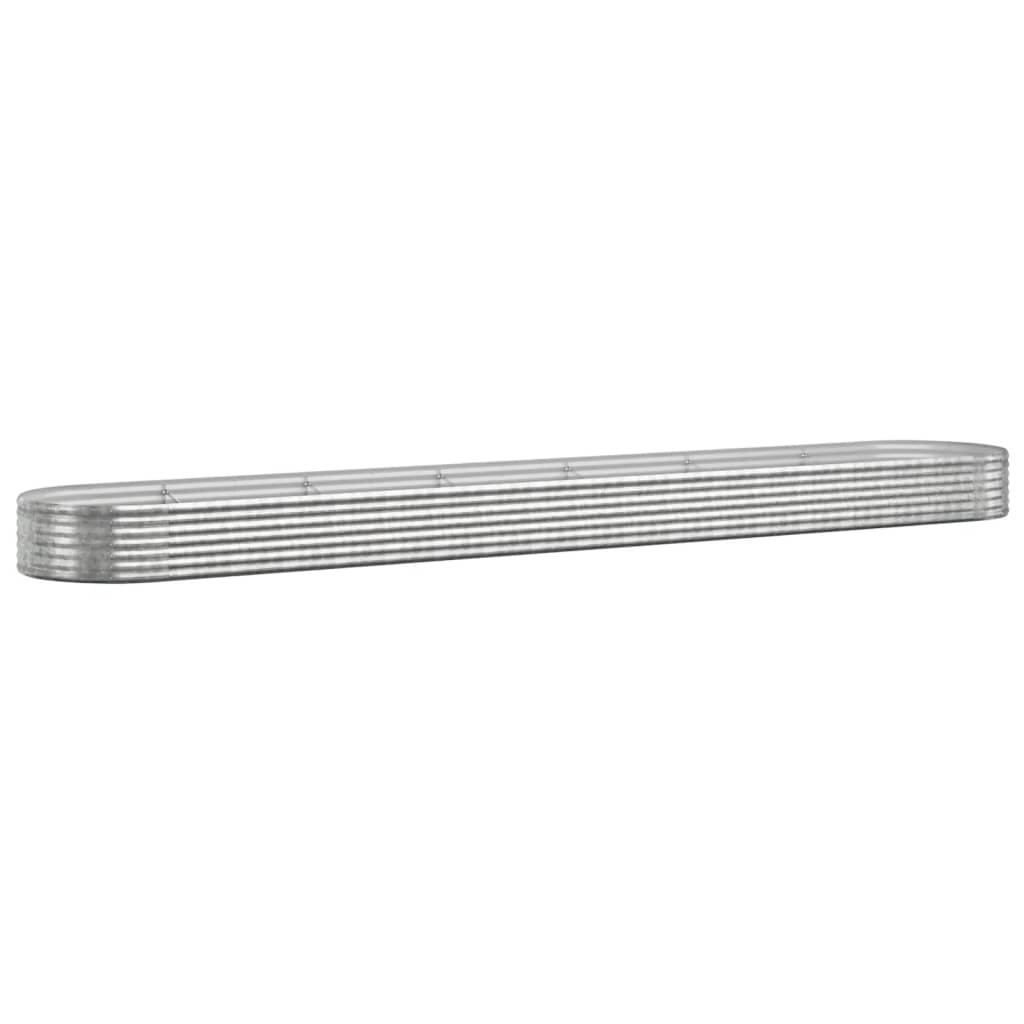 vidaXL Vyvýšený záhon pozinkovaná ocel 544x100x36 cm stříbrný