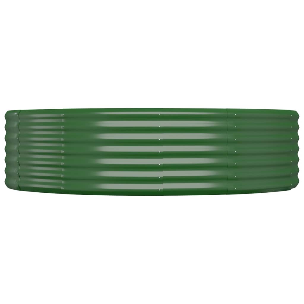 vidaXL Canteiro elevado jardim 140x140x36 cm aço revestido a pó verde