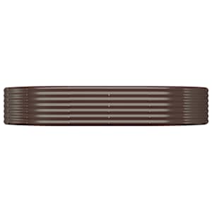 vidaXL Korotettu kukkalaatikko galvanoitu ter&auml;s 214x140x36cm ruskea