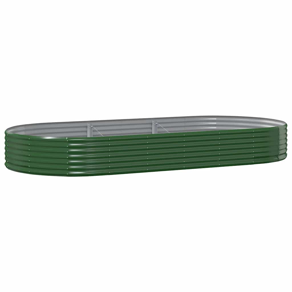 vidaXL Vyvýšený záhon pozinkovaná ocel 296x140x36 cm zelený