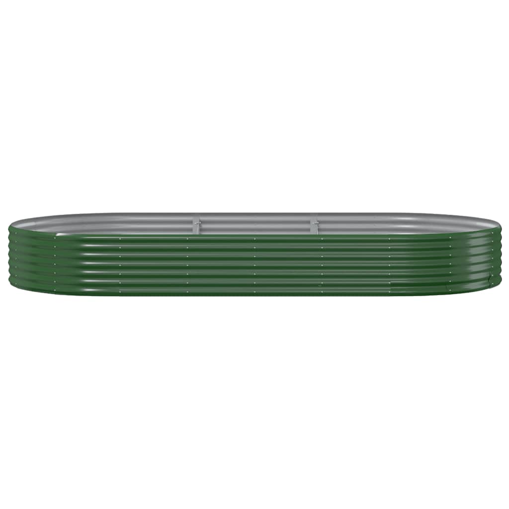 vidaXL Lit surélevé de jardin Acier enduit de poudre 296x140x36cm Vert