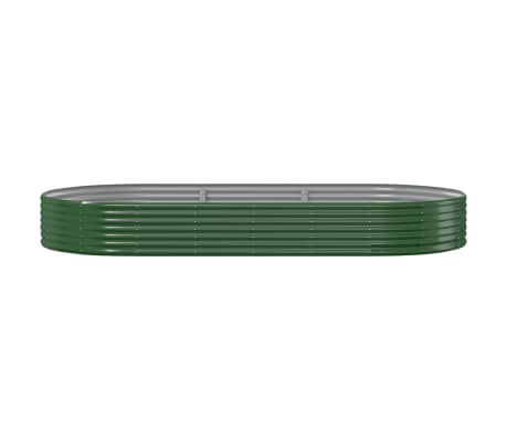 vidaXL Lit surélevé de jardin Acier enduit de poudre 296x140x36cm Vert