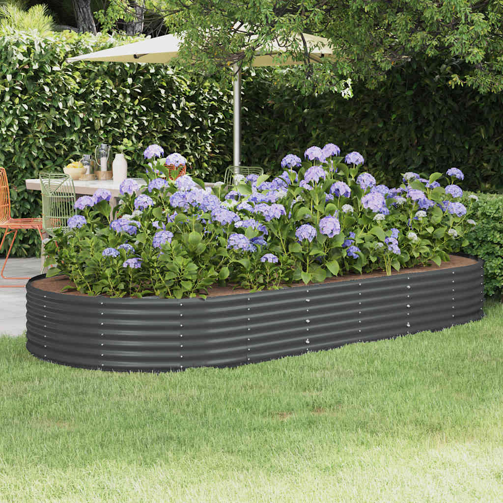 vidaXL Garten-Hochbeet Verzinkter Stahl 296 x 140 x 36 cm Anthrazit