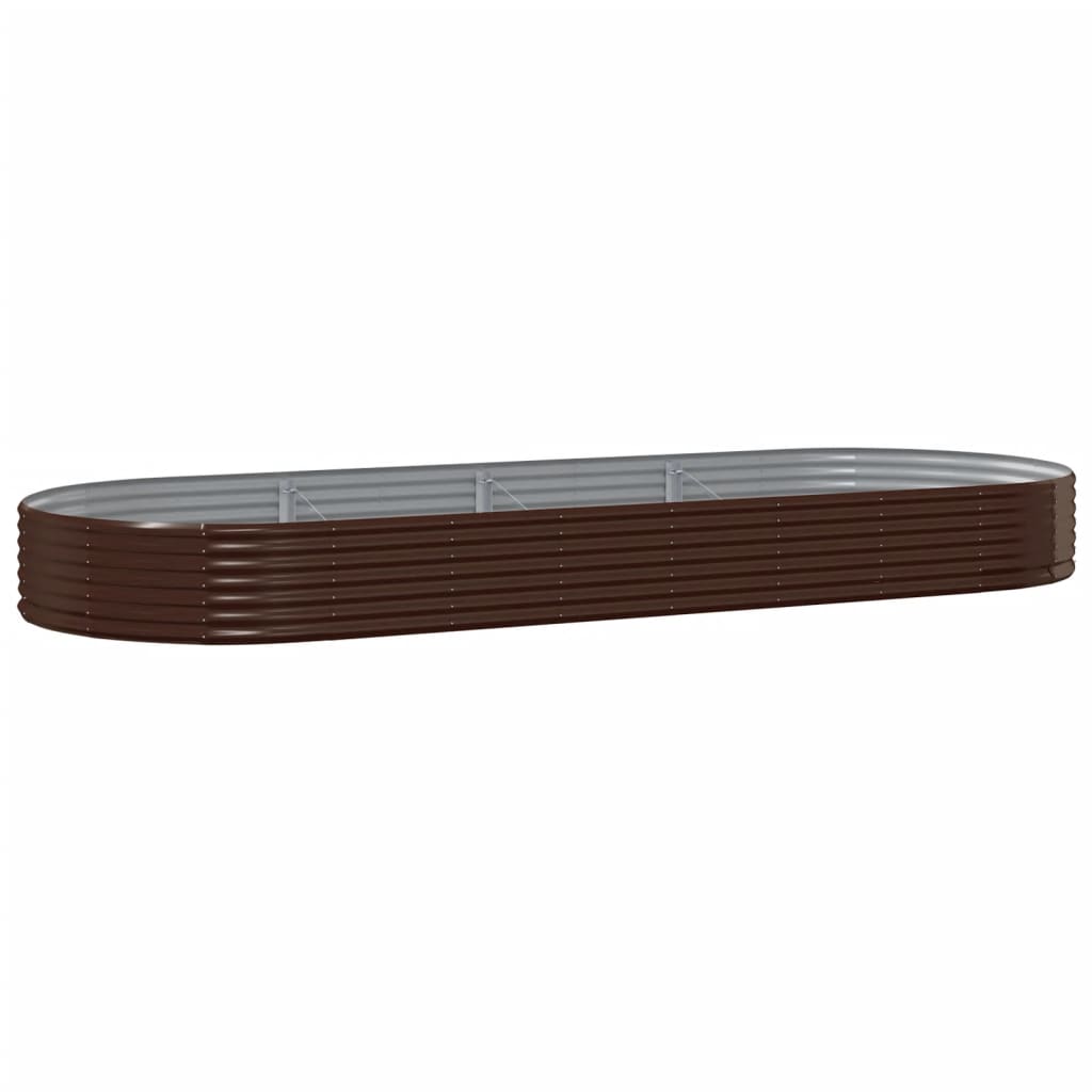 vidaXL Plantenbak 373x140x36 cm gepoedercoat staal bruin
