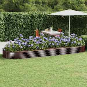 Visoka greda iz cinkanega jekla 450x140x36 cm rjava