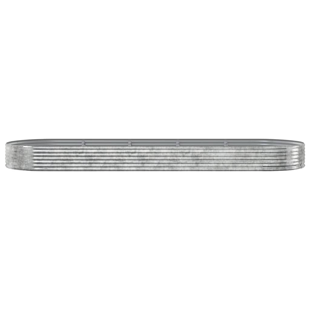 vidaXL Plantenbak 450x140x36 cm gepoedercoat staal zilverkleurig afbeelding