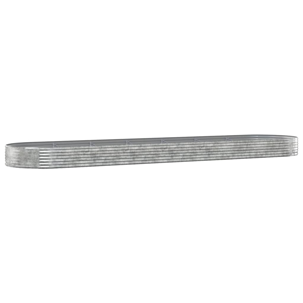 vidaXL Vyvýšený záhon práškově lakovaná ocel 600x140x36 cm stříbrný