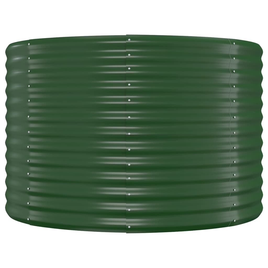 vidaXL Odlingslåda pulverlackerat stål 100x100x68 cm grön