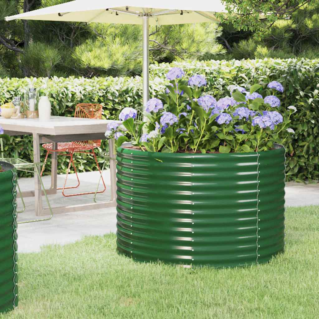 vidaXL Jardinieră, verde, 100x100x68 cm, oțel galvanizat