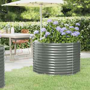 Visoka greda iz cinkanega jekla 100x100x68 cm siva