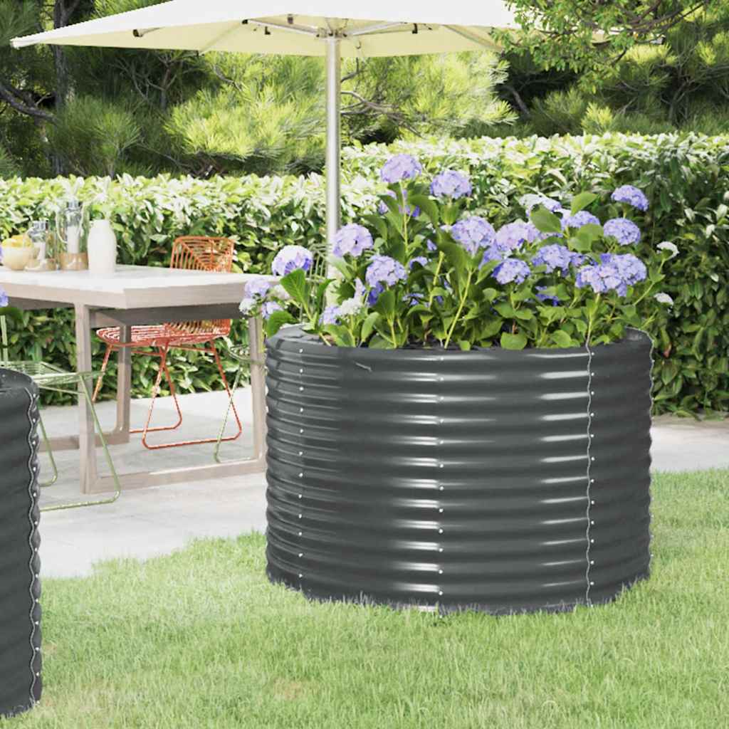 vidaXL Jardinieră, antracit, 100x100x68 cm, oțel vopsit electrostatic