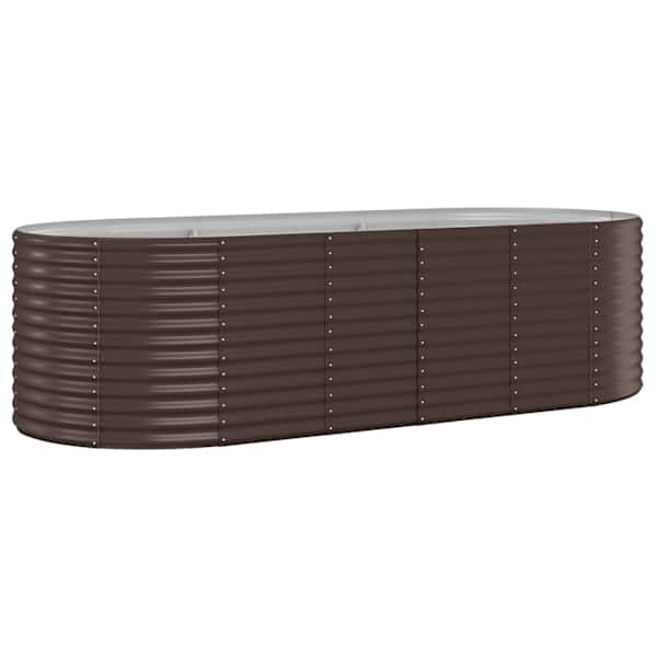 vidaXL aia taimelava, galvaniseeritud teras, 249x100x68 cm, pruun