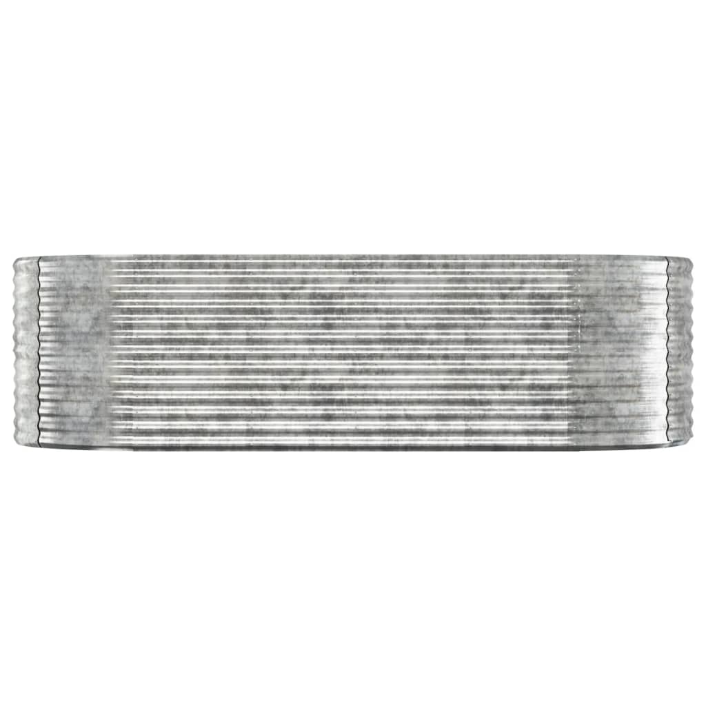 vidaXL Plantenbak 249x100x68 cm gepoedercoat staal zilverkleurig afbeelding
