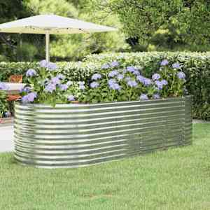 Visoka greda iz cinkanega jekla 249x100x68 cm srebrna