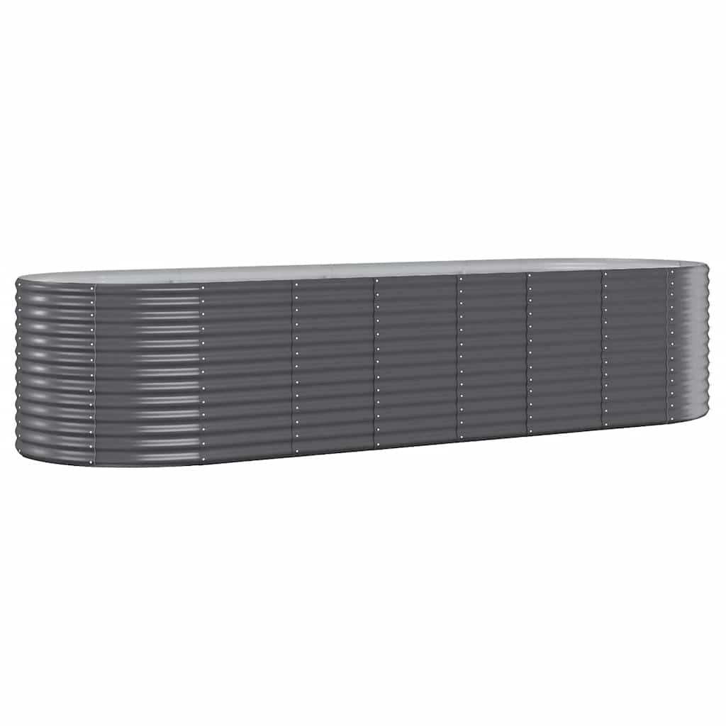 vidaXL Vyvýšený záhon práškově lakovaná ocel 322x100x68 cm antracitový
