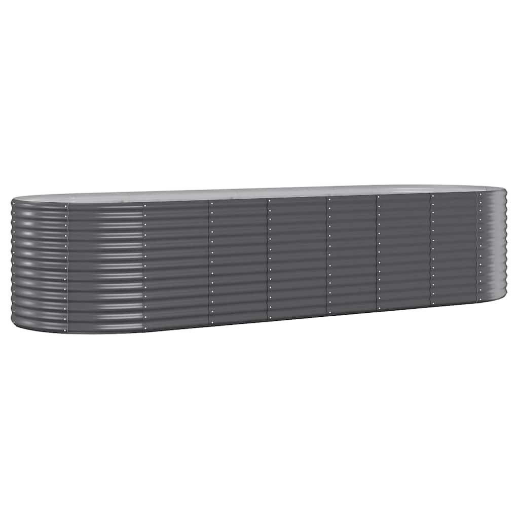 vidaXL Vyvýšený záhon pozinkovaná ocel 322x100x68 cm antracitový
