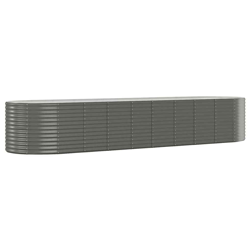 VidaXL Lit Surélevé De Jardin Acier Enduit De Poudre 396x100x68cm Gris