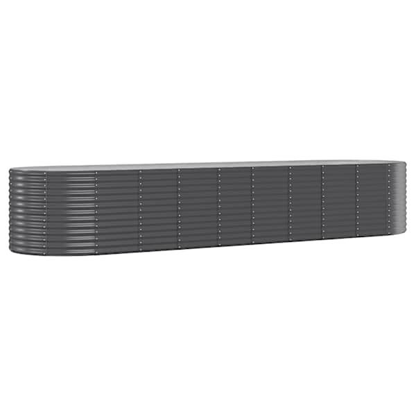 vidaXL aia taimelava, galvaniseeritud teras, 396x100x68 cm, antratsiit