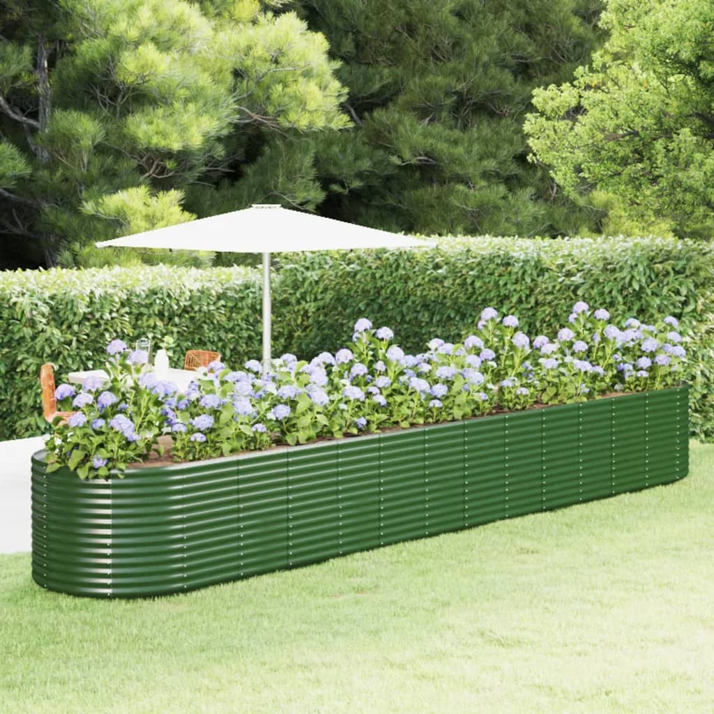 Zahradní truhlík zelený 554x100x68 cm práškově lakovaná ocel