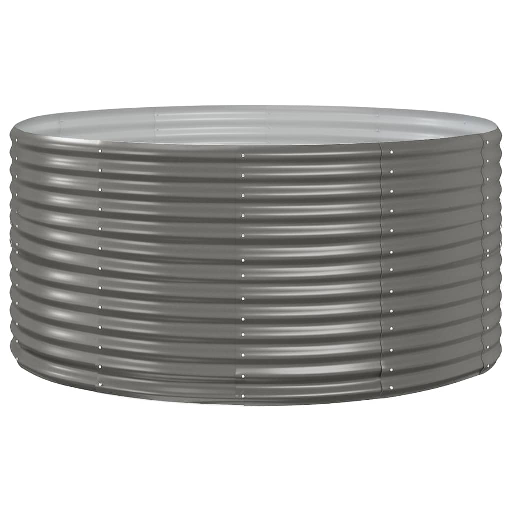 vidaXL Garden Raised Bed Grey Powder-coated steel Large Durable-image-319089