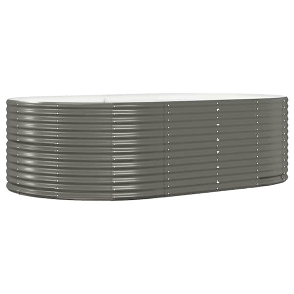 vidaXL aia taimekast, hall, 212x140x68 cm, galvaniseeritud teras