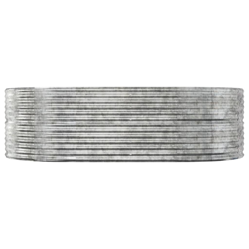 vidaXL Hochbeet Silbern 212x140x68 cm Pulverbeschichteter Stahl