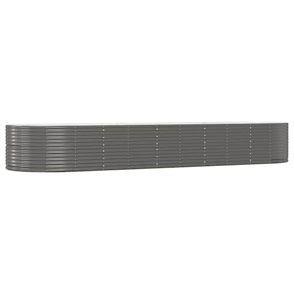 vidaXL aia taimekast, hall, 447x140x68 cm, galvaniseeritud teras