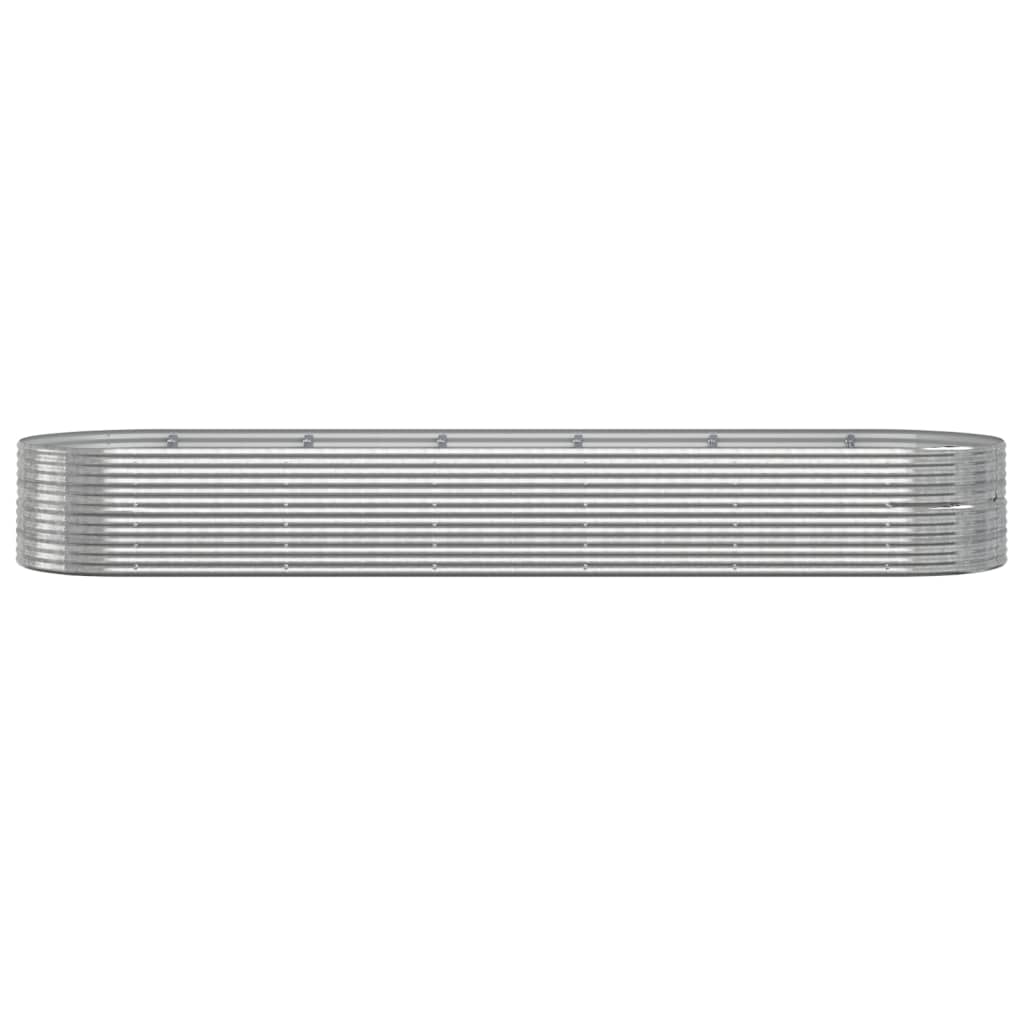 vidaXL Plantenbak 510x140x68 cm gepoedercoat staal zilverkleurig afbeelding