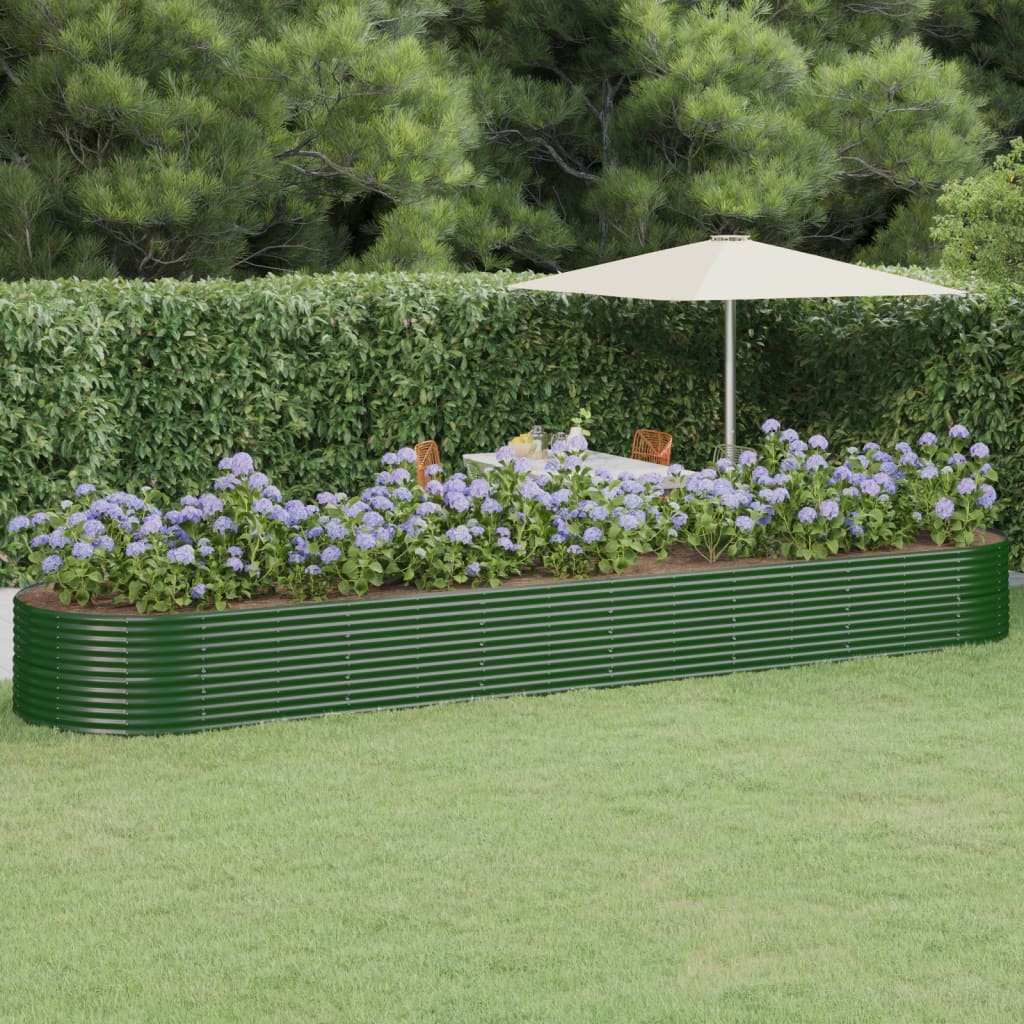 affix motor Bang om te sterven Plantenbak 584x140x68 cm gepoedercoat staal groen - mijntuinshop.be