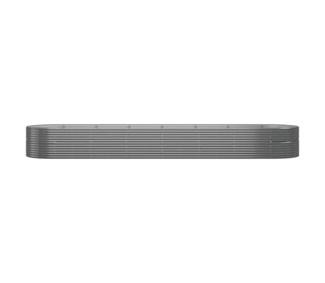 vidaXL Plantenbak 584x140x68 cm gepoedercoat staal grijs