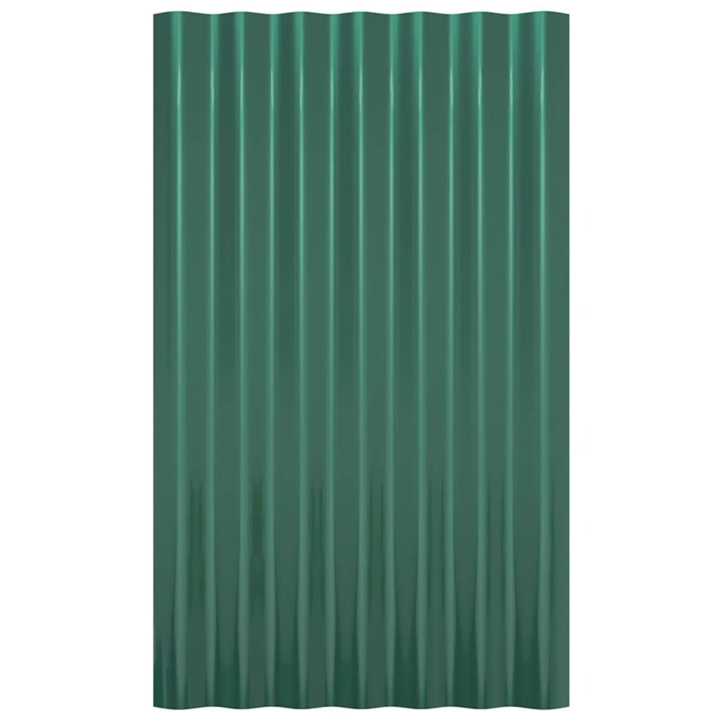12 db zöld porszórt acél tetőpanel 60 x 36 cm 