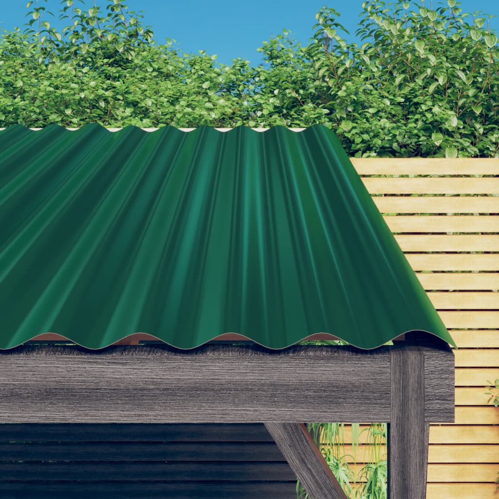 vidaXL Panouri de acoperiș 12 buc. oțel vopsit verde 60x36 cm