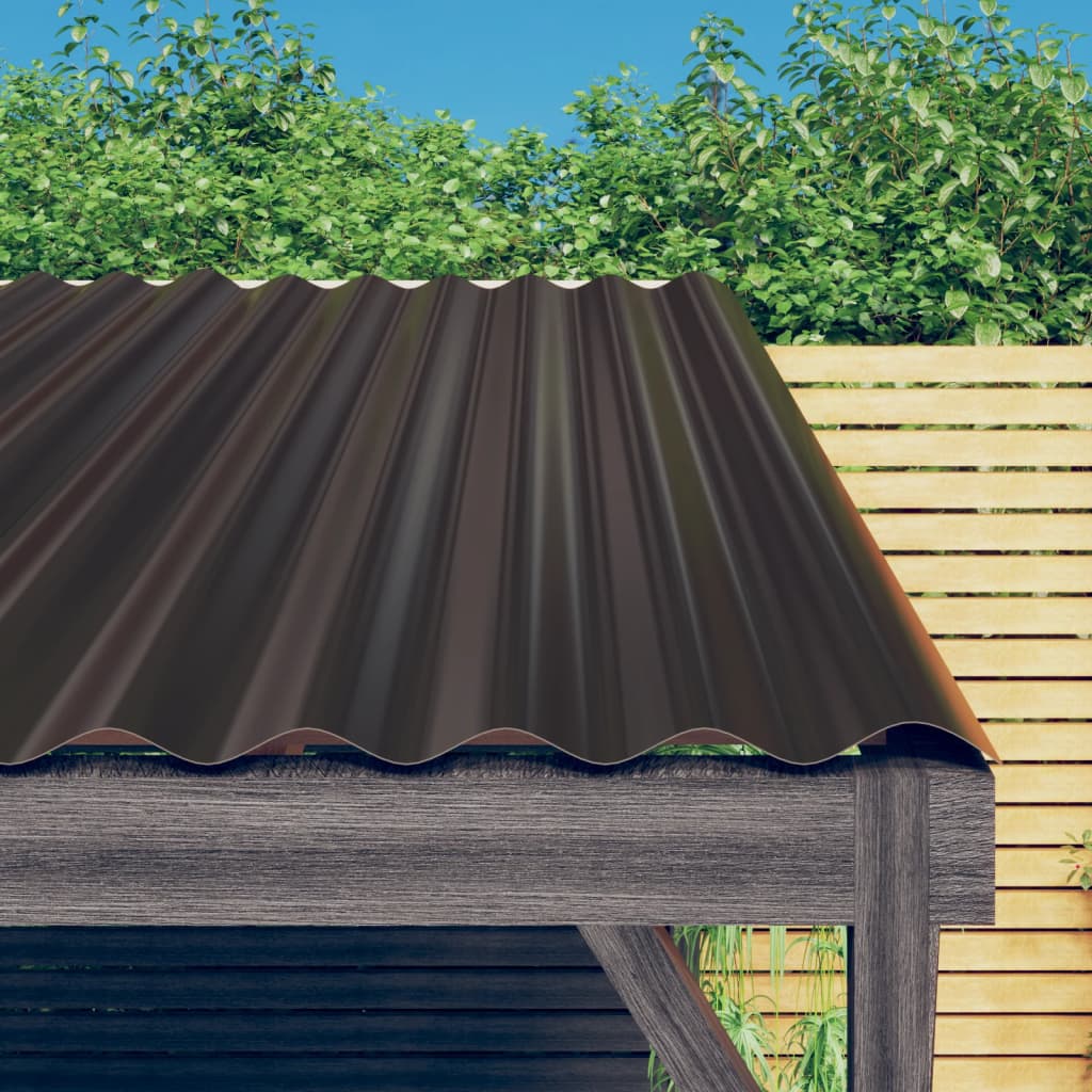 12 db barna porszórt acél tetőpanel 60 x 36 cm 