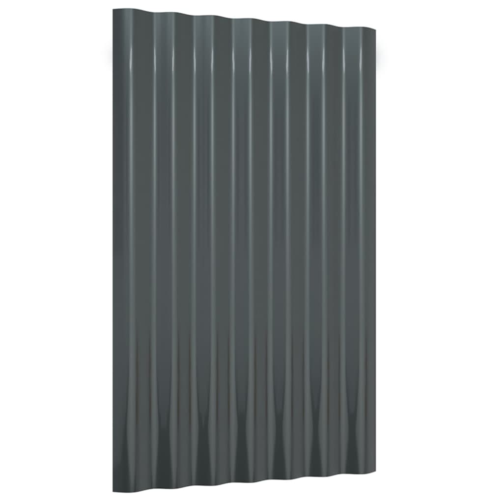 vidaXL Dakpanelen 12 st 60x36 cm gepoedercoat staal antracietkleurig