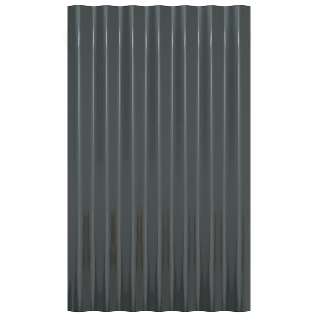 Střešní panely 12 ks práškově lakovaná ocel antracit 60 x 36 cm