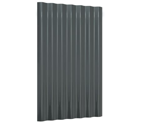 vidaXL Roof Panels 12 pcs Powder-coated Steel Anthracite 60x36 cm