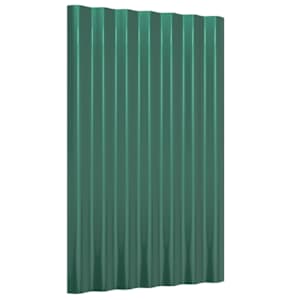 vidaXL Roof Panels 36 pcs Powder-coated Steel Green 60x36 cm