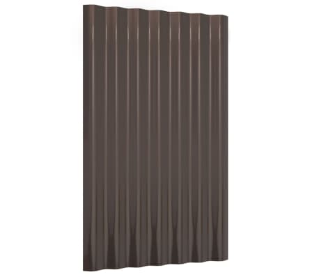 vidaXL Πάνελ Οροφής 36 τεμ. Καφέ 60 x 36 εκ. Ατσάλινα με Ηλεκτρ. Βαφή