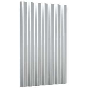 vidaXL Pain&eacute;is de telhado 36 pcs 60x36 cm a&ccedil;o galvanizado prateado